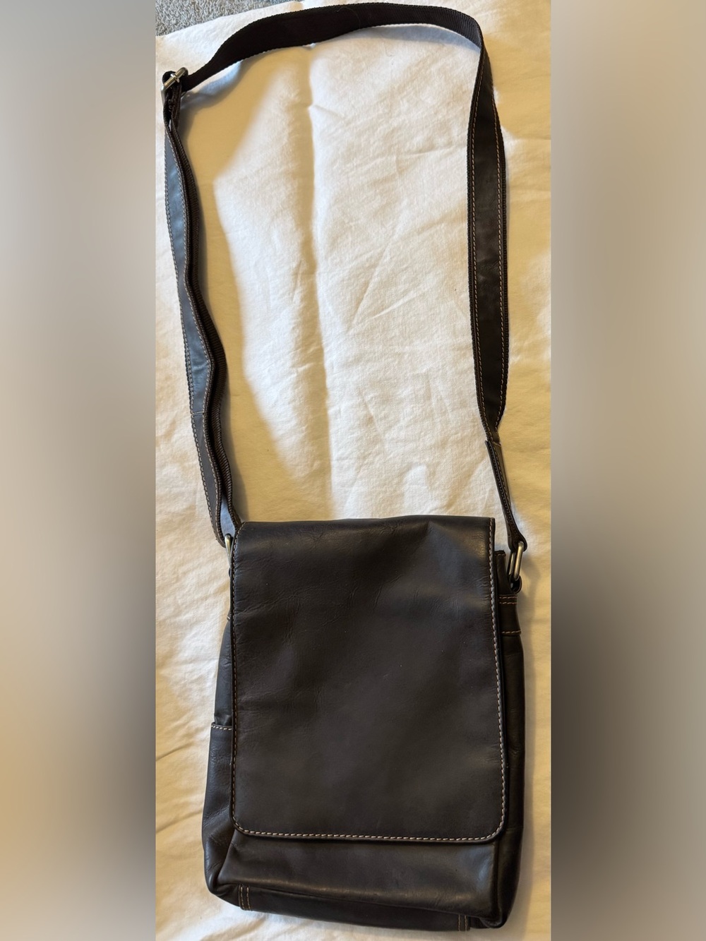 Greenwood Dark Brown Leather Crossbody Bag
